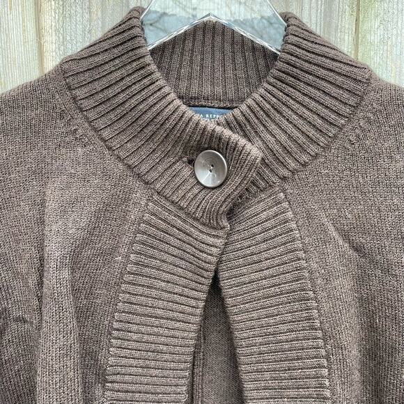 Banana Republic Cardigan Sweater Brown 100% Merino Wool Small Brown - Picture 3 of 10